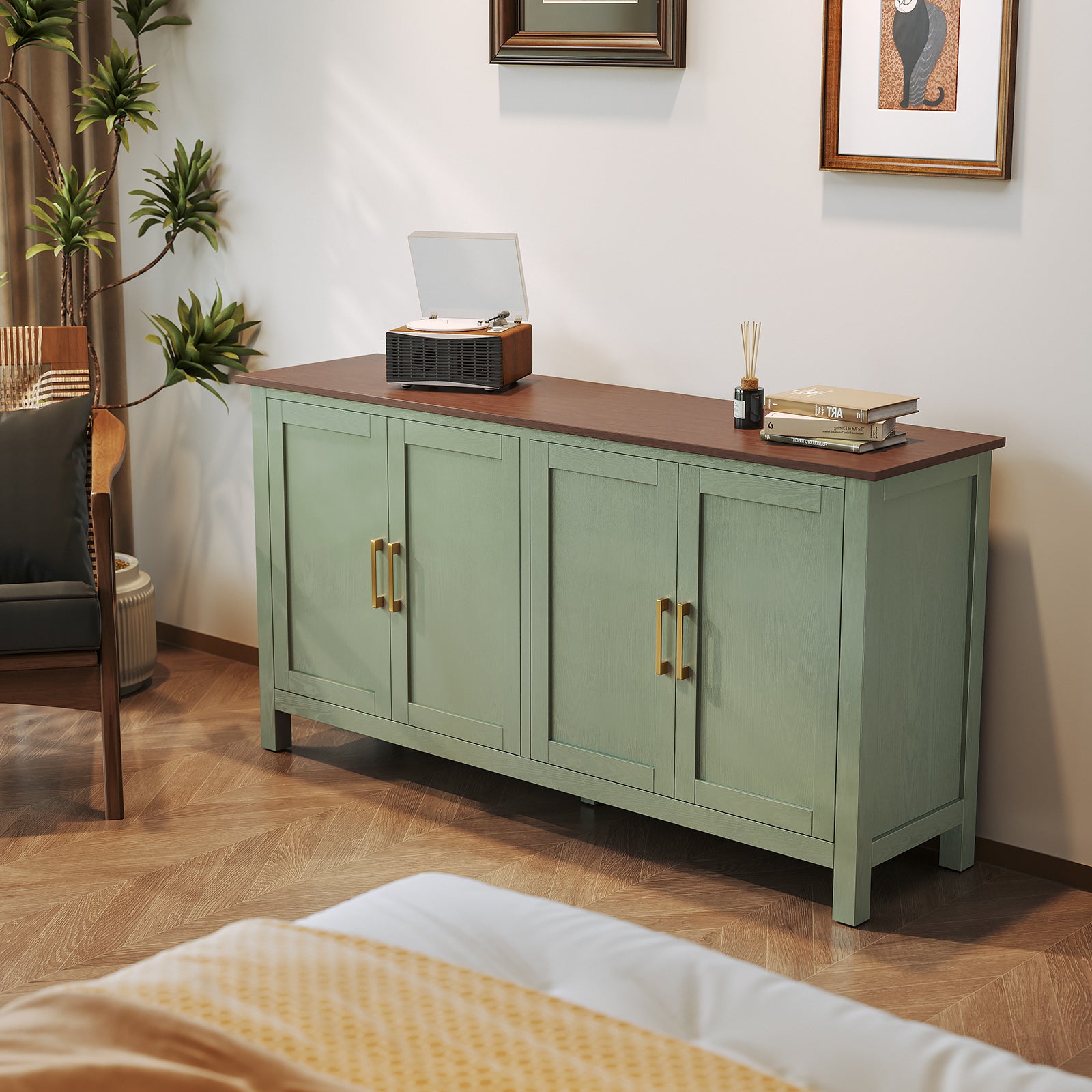 HLR® Large Sideboard Buffet Cabinet with Storage, 59.4" Modern Coffee Bar Cabinet for Dining Room