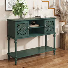CBJCBJ 42'' Modern Retro Console Table, Entryway Table with Open Storage Shelf , for Living Room,Green