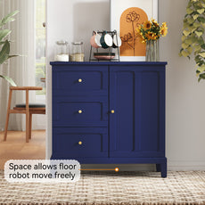 HLR® Wooden Accent Cabinet with 3 Drawers and Doors