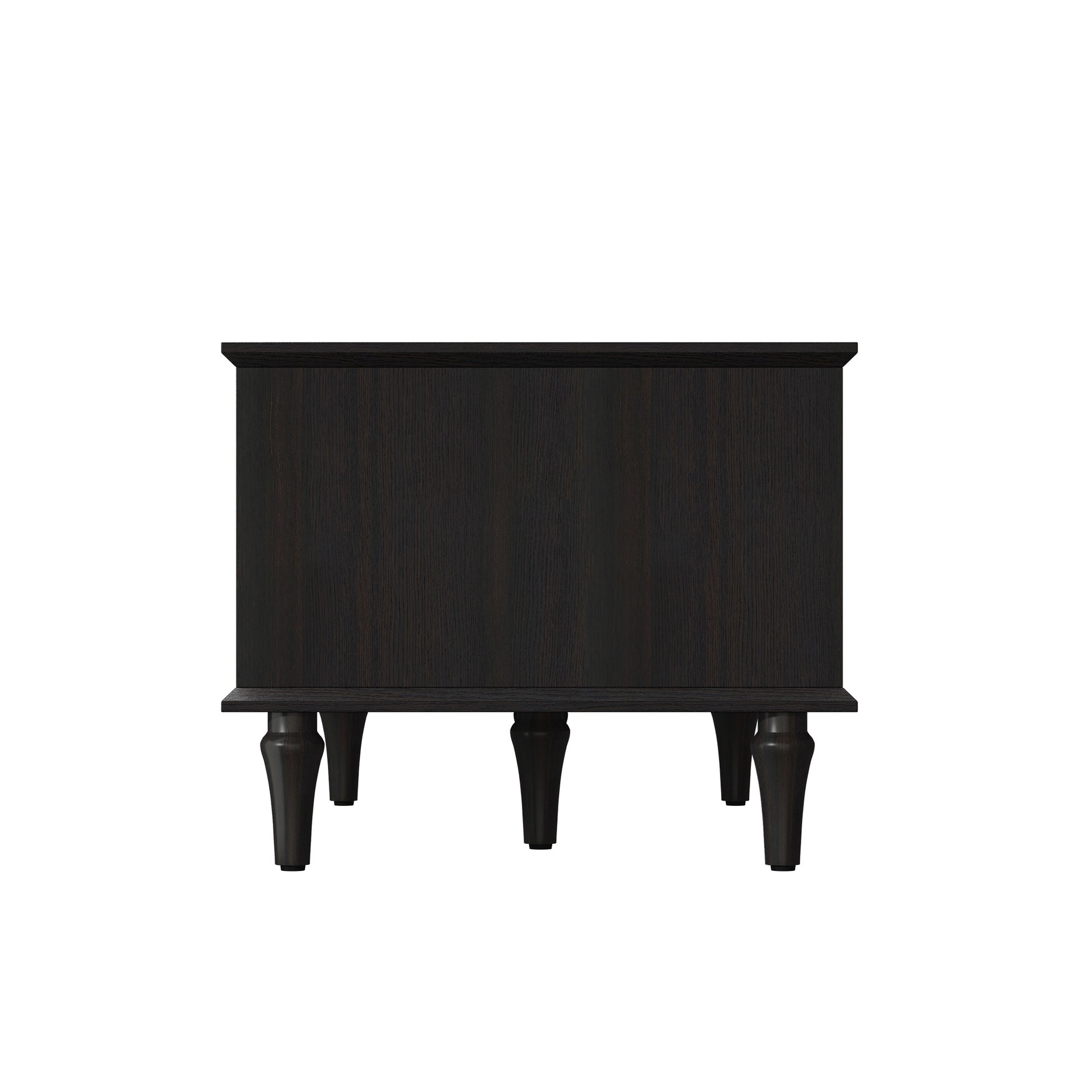 HLR 39.4" Mid Century Coffee Table with Storage, Wood Center Table with Open Shelves for Living Room, Black