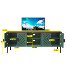 CBJCBJ Modern Mid Century 63" TV Stand for 70" TV with Storage, Entertainment Center for Living Room,Green