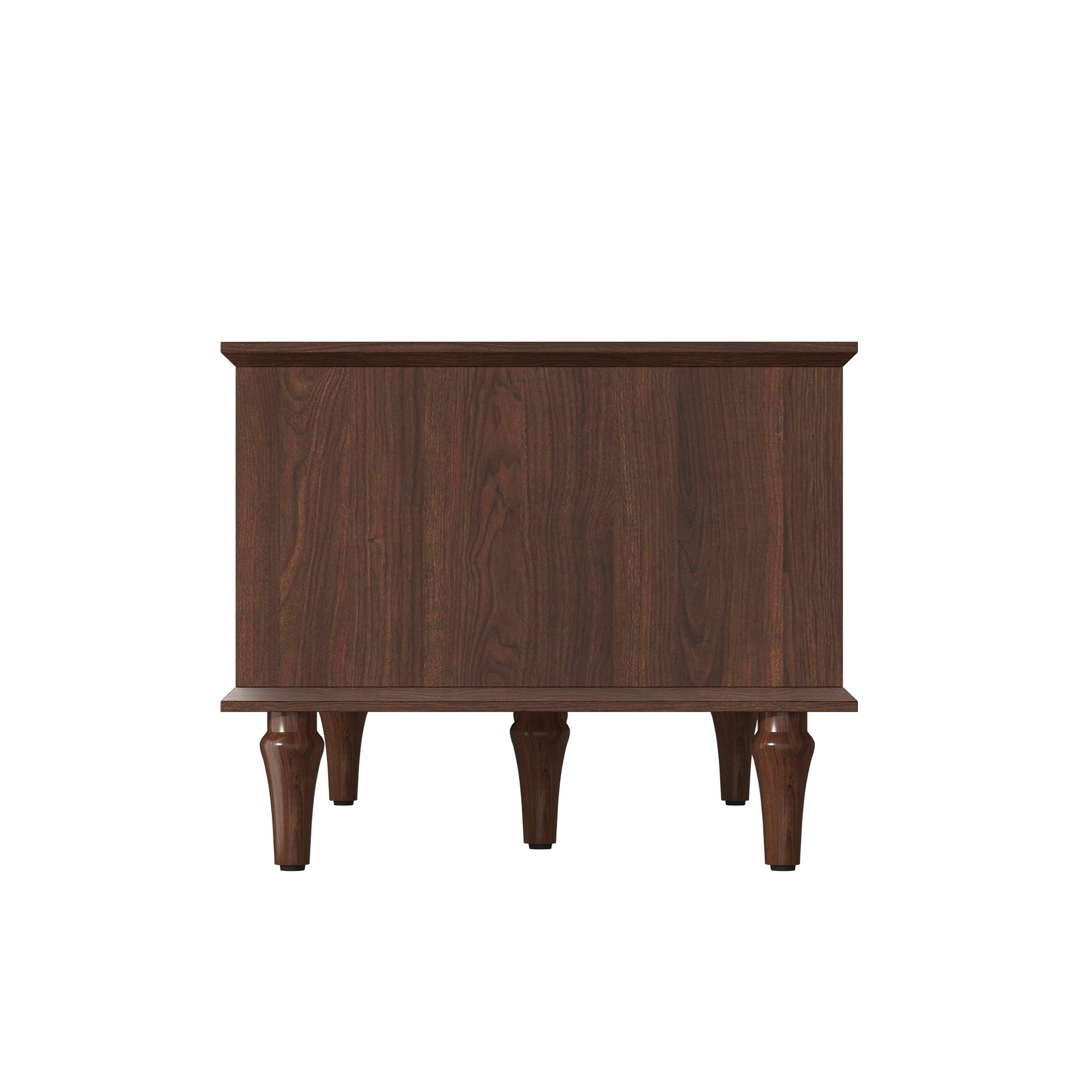 HLR 39.4" Mid Century Coffee Table with Storage, Wood Center Table with Open Shelves for Living Room, Brown