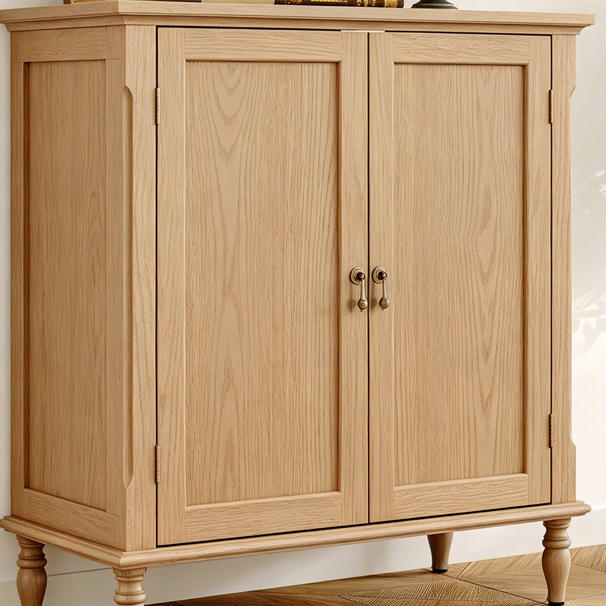 HLR 31.5'' Large Sideboard Buffet Cabinet with Storage, 2 Doors Modern Credenza Table for Living Room, Brown