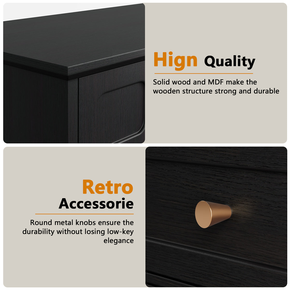 HLR Modern 42.1" Consoles Table, Entryway Table with Storage Shelf Quick Assembly for Living Room, Black