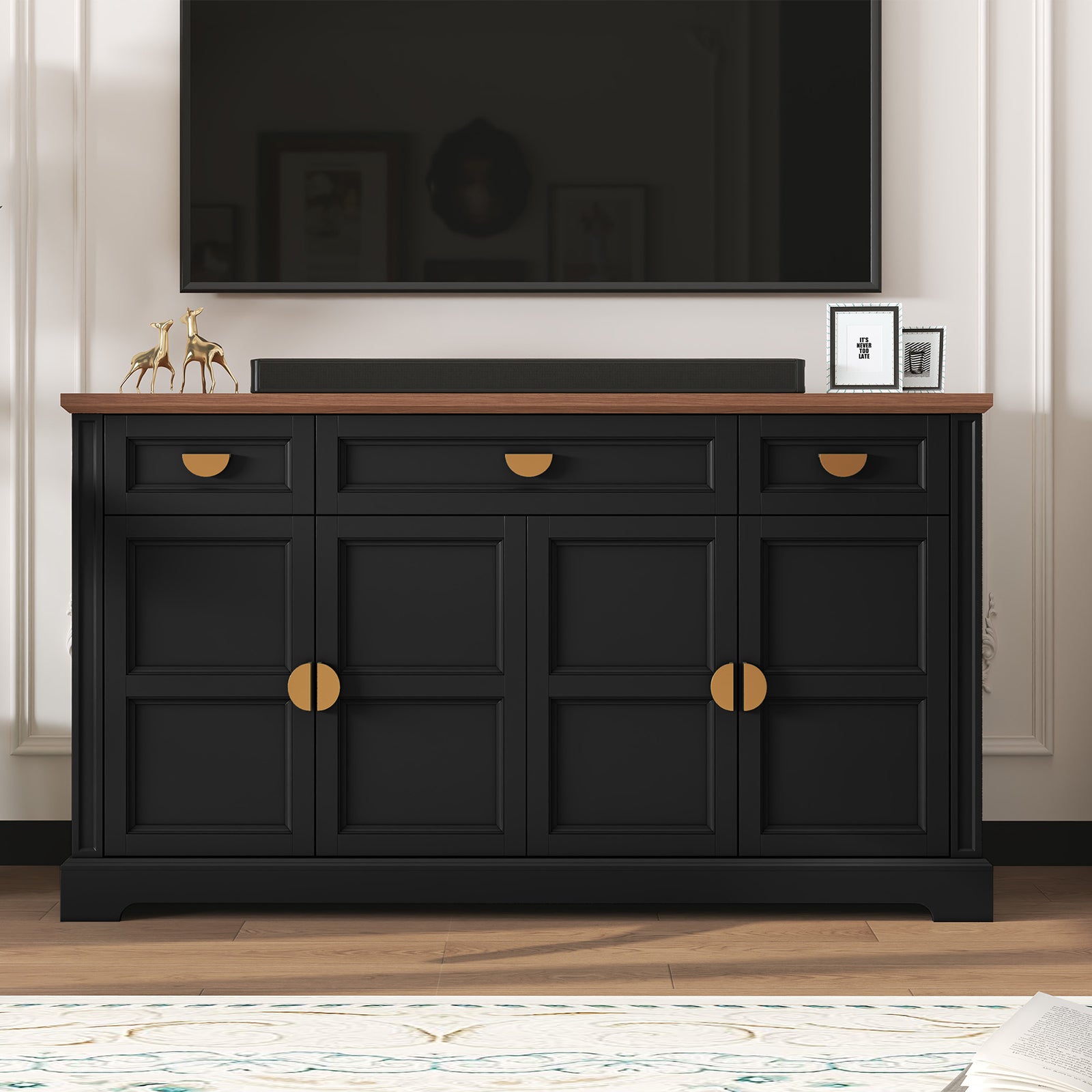 HLR® 60” Large Mid-Century Buffet Sideboard Cabinet