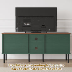 HLR Mid Century Modern 55" TV Stand for 65 Inch TV, Entertainment Center with Storage, Green