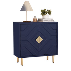 HLR Modern Accent Storage Cabinet with 2 Doors, Kitchen Buffet Sideboard for Dining Room, Blue