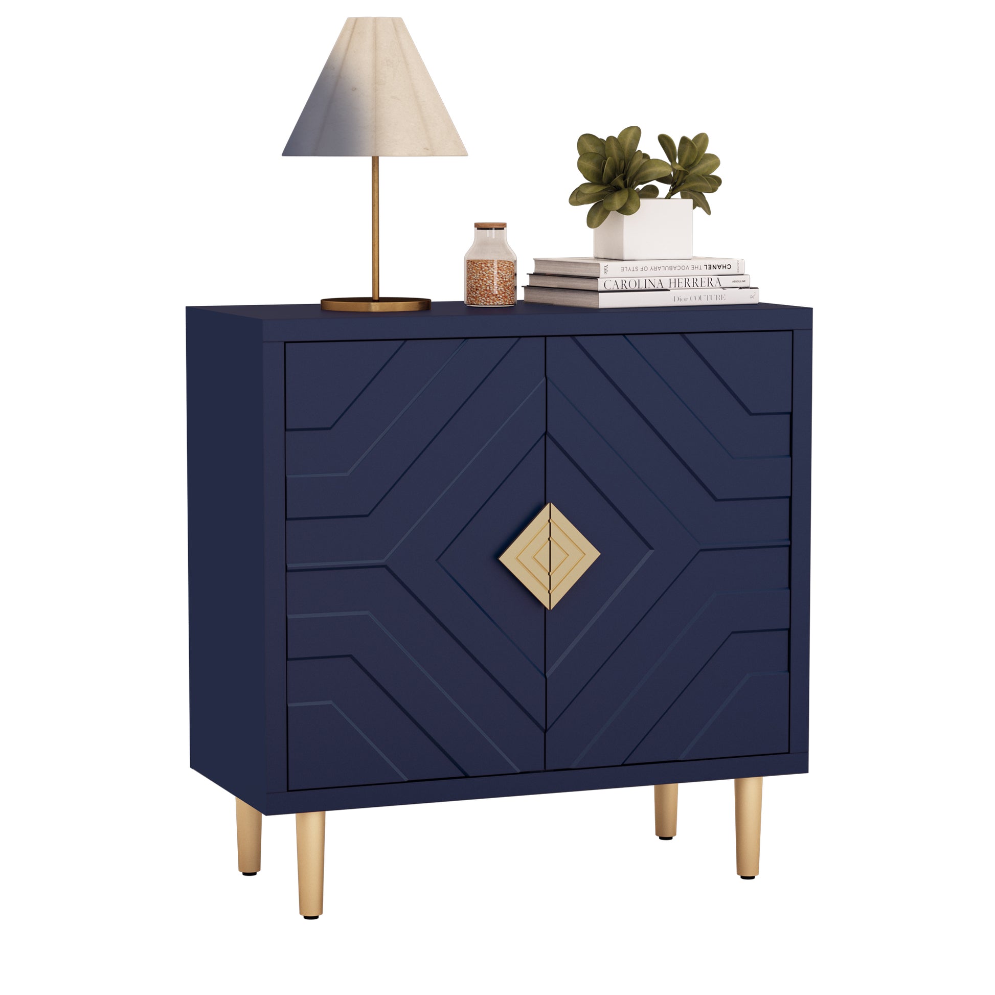 HLR Modern Accent Storage Cabinet with 2 Doors, Kitchen Buffet Sideboard for Dining Room, Blue