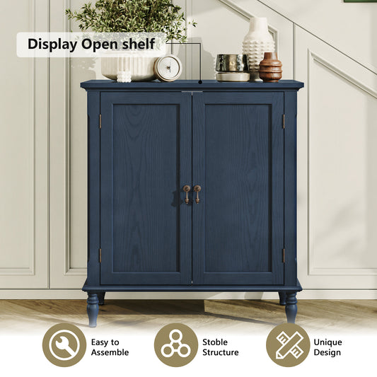 CBJCBJ Retro 34" Sideboard Buffet Cabinet with Storage, Accent Cabinet for Dining Room, Living Room,Blue