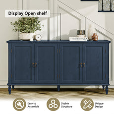 CBJCBJ 58" Retro Sideboard Buffet Cabinet with Storage, Accent Cabinet for Kitchen, Living Room,Blue