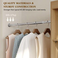 CBJCBJ Wood Closet Organizer System with 3 Drawers, 4 Hanging Rods, Wardrobe Clothes Rack for Bedroom,Wood
