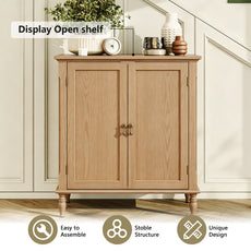 HLR 31.5'' Large Sideboard Buffet Cabinet with Storage, 2 Doors Modern Credenza Table for Living Room, Brown