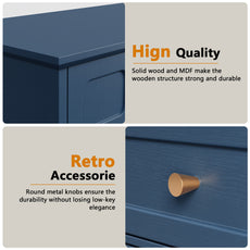 HLR Modern 42.1" Consoles Table, Entryway Table with Storage Shelf Quick Assembly for Living Room, Blue