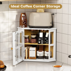 CBJCBJ Bamboo Bread Box, 2-Tier Countertop Storage Rack, Modern Retro Pantry Decor,White