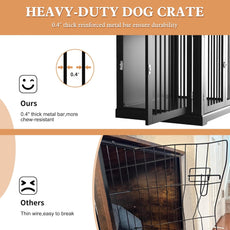 HLR® Furniture Style Dog Crate with Cushion, Dog Kennel Medium, Pet Crates, Dog Cage
