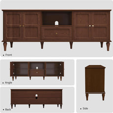 HLR® 66'' Mid-Century Modern TV Stand with Storage Drawer and Doors, Long TV Stand