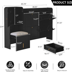 HLR® Modern Shoe Cabinet with 4 Flip Drawers, Large Shoe Storage Cabinet