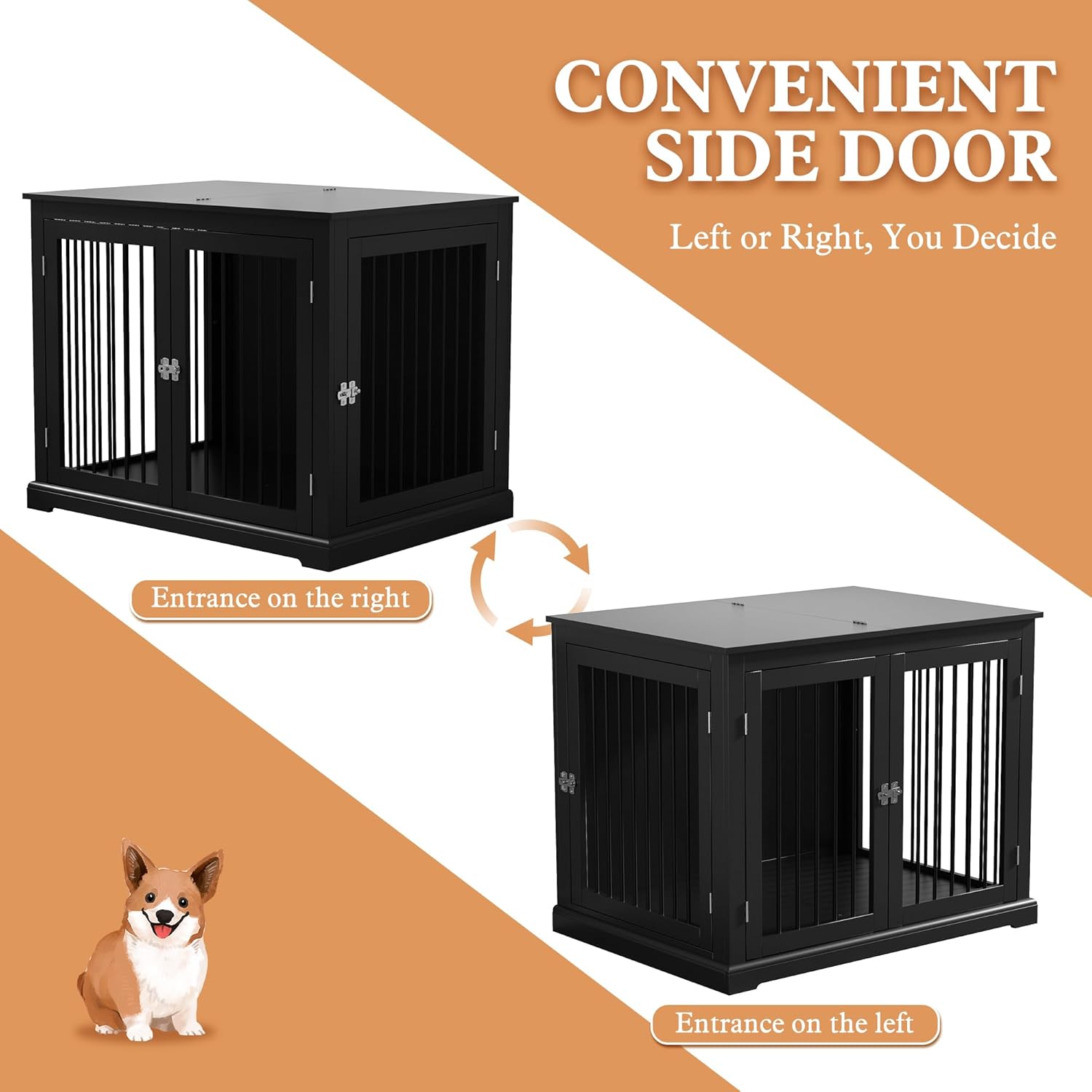 HLR® Furniture Style Dog Crate with Cushion, Dog Kennel Medium, Pet Crates, Dog Cage