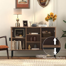 HLR® Accent Cabinet with 2 Hollow Doors, Sideboard Storage Cabinet, Modern Buffet Cabinet