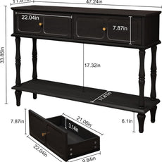 HLR® Mid-Century Console Table for Entryway with 2 Drawers