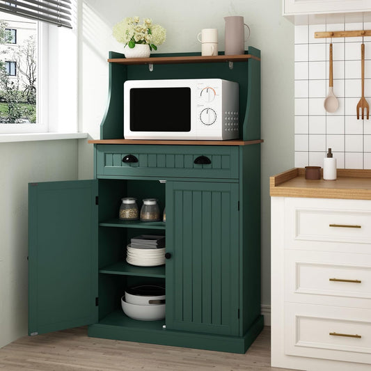 HLR® 54" Kitchen Microwave Cabinet/Stand with Storage and Drawers