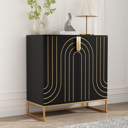 HLR® Accent Wood Grain Cabinet with 2 Doors, Storage Cabinet Sideboard