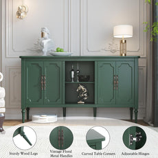 Buffet vintage HLR® avec 4 portes, 140 cm, meuble de rangement moderne du milieu du siècle