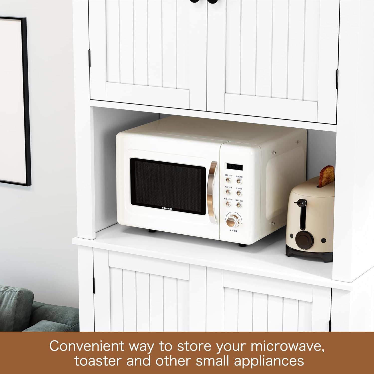 HLR® 72" Kitchen Pantry Storage Cabinet, Freestanding Larder Cupboard, Kitchen Hutch Cabinet