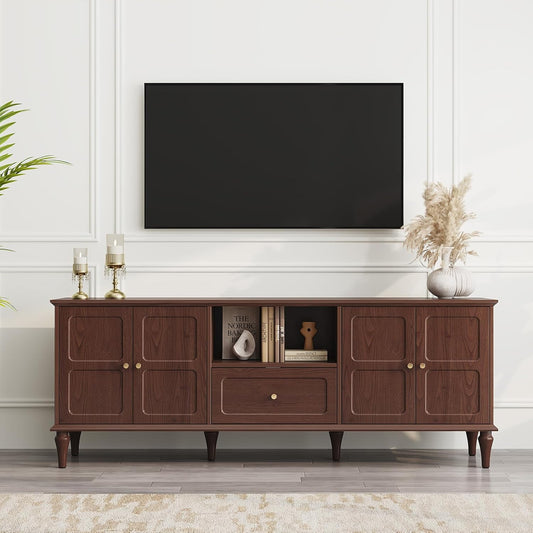 HLR® 66'' Mid-Century Modern TV Stand with Storage Drawer and Doors, Long TV Stand