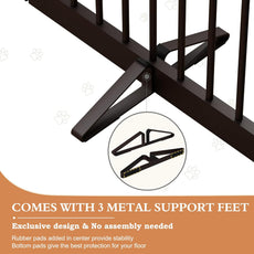 HLR® Freestanding Dog Gate with Door, Pet Gate for Stairs, 80 inch Wide Pet Barrier Indoor