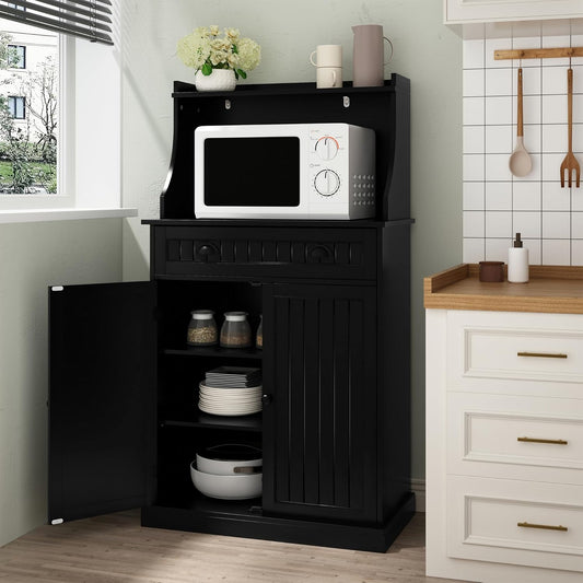 HLR® 54" Kitchen Microwave Cabinet/Stand with Storage and Drawers