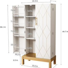 HLR® 45'' Kitchen Pantry Cabinet,Storage Cabinet with Doors and Adjustable Shelves