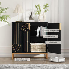 HLR® Accent Wood Grain Cabinet with 2 Doors, Storage Cabinet Sideboard