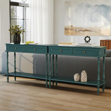 (Newest) HLR® Console Table for Entryway with 2 Drawers-Minimal Assembly,Black Retro Entryway Table
