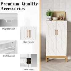 HLR® 45'' Kitchen Pantry Cabinet,Storage Cabinet with Doors and Adjustable Shelves