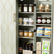 HLR® 45'' Kitchen Pantry Cabinet,Storage Cabinet with Doors and Adjustable Shelves