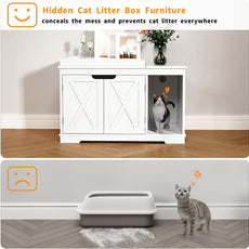 HLR® Klappdeckel-Katzentoiletten, Gehäuse, abgedeckte Katzentoilette, versteckte Möbel, Holz-Katzentoilettenschrank 