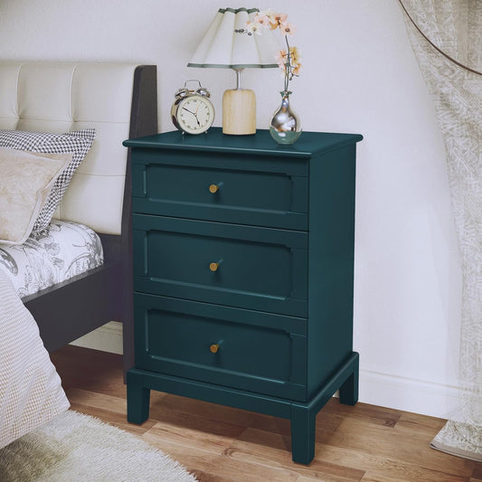 HLR® 20'' Wide 3 Drawers Vintage Nightstands Set of 2, Wood Bedside Tables