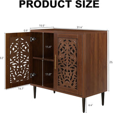 HLR® Accent Cabinet with 2 Doors, Vintage Hollow Carving Buffet Cabinet, Sideboards and Buffets