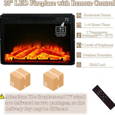 HLR® Fireplace TV Stand for TV up to 65'', Consoles Cabinet with Adjustable Shelves