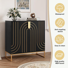 HLR® Accent Wood Grain Cabinet with 2 Doors, Storage Cabinet Sideboard