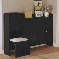 HLR® Modern Shoe Cabinet with 4 Flip Drawers, Large Shoe Storage Cabinet
