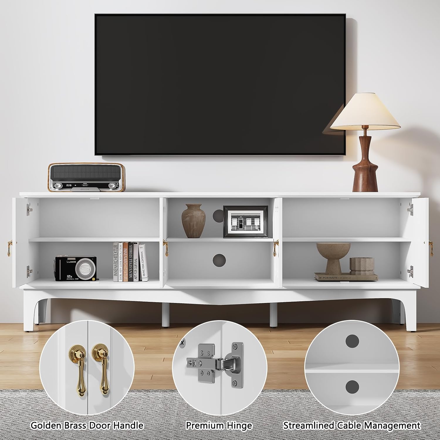 HLR® 67“ Mid-Century Modern TV Stand for TVs up to 70”