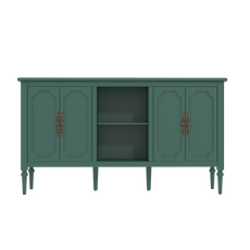 HLR 59" Mid Century Modern Storage Cabinet with Shelf, Vintage Large Sideboard Buffet Cabinet with 4 Doors, Green