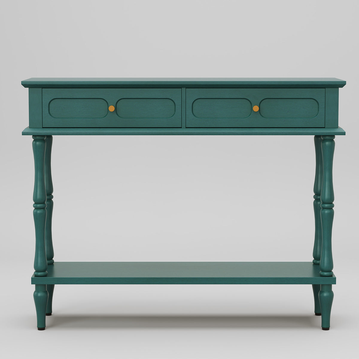 HLR 41" Mid Century Console Tables, Entryway Tables with 2 Drawers, 10 Mins Assembly, Green