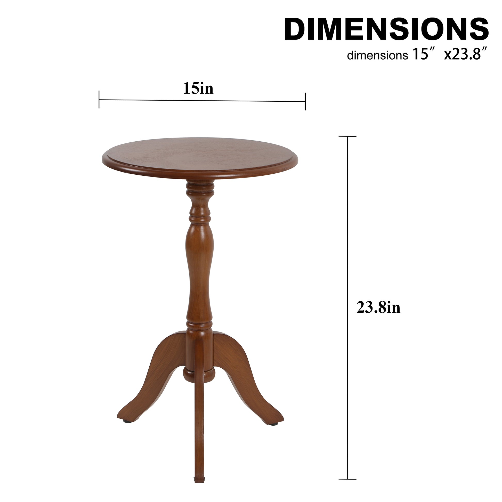 HLR Round Small End Table, Wooden Pedestal Side Coffee Tables, Vintage Accent Nightstand for Living Room, Bedroom, Entryway (2, Walnut)