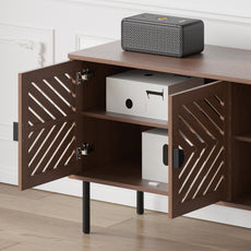 CBJCBJ Modern Mid Century 70" Large TV Stand for 80" TV, Entertainment Center with Storage, Walnut