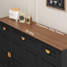 HLR® 60” Large Mid-Century Buffet Sideboard Cabinet