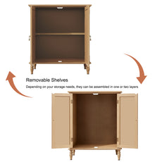 HLR 31.5'' Large Sideboard Buffet Cabinet with Storage, 2 Doors Modern Credenza Table for Living Room, Brown