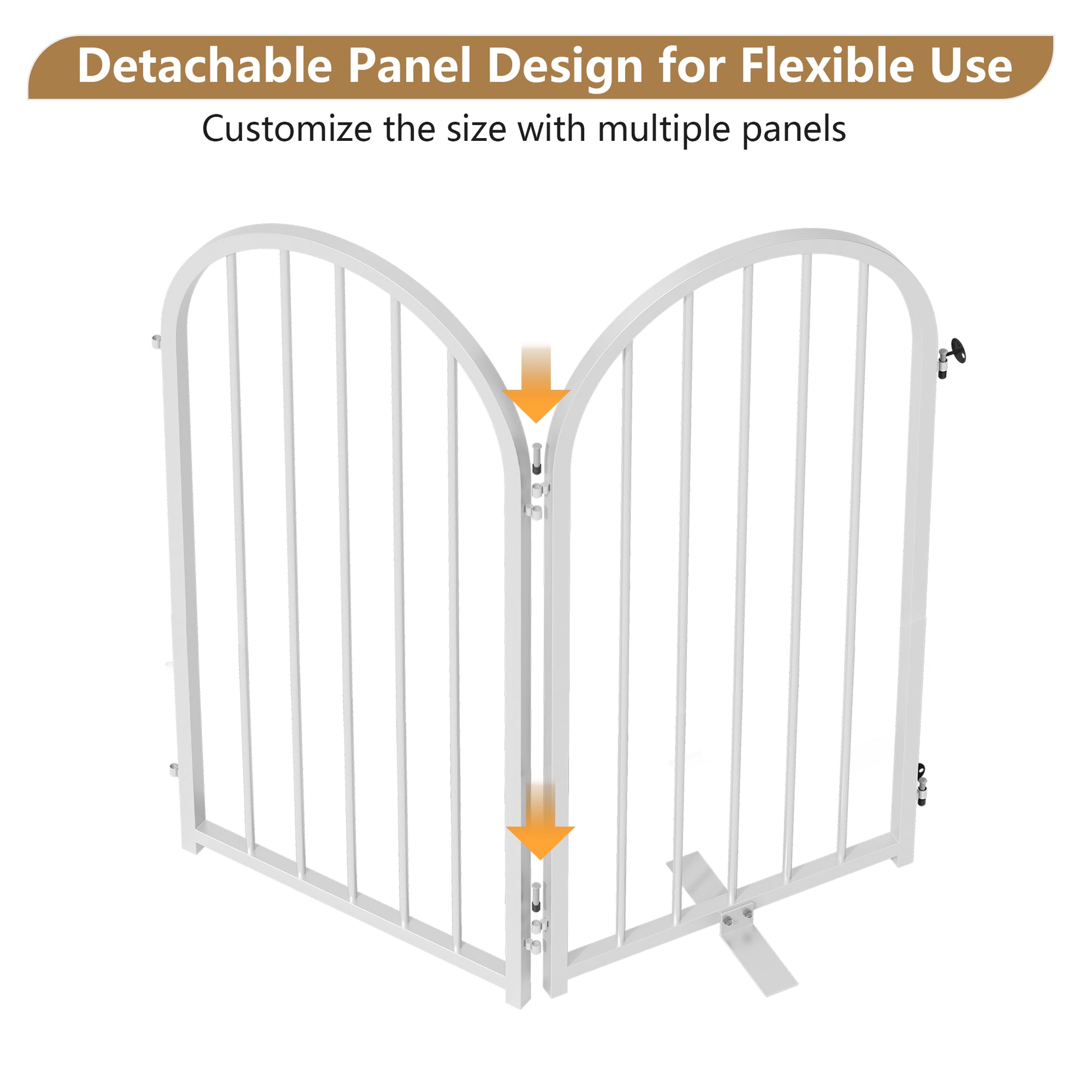 CBJCBJ Indoor Pet Gate, 4 Panel Folding Dog Gate , 32"H Freestanding Metal Pet Fence for Cats and Dogs ,White